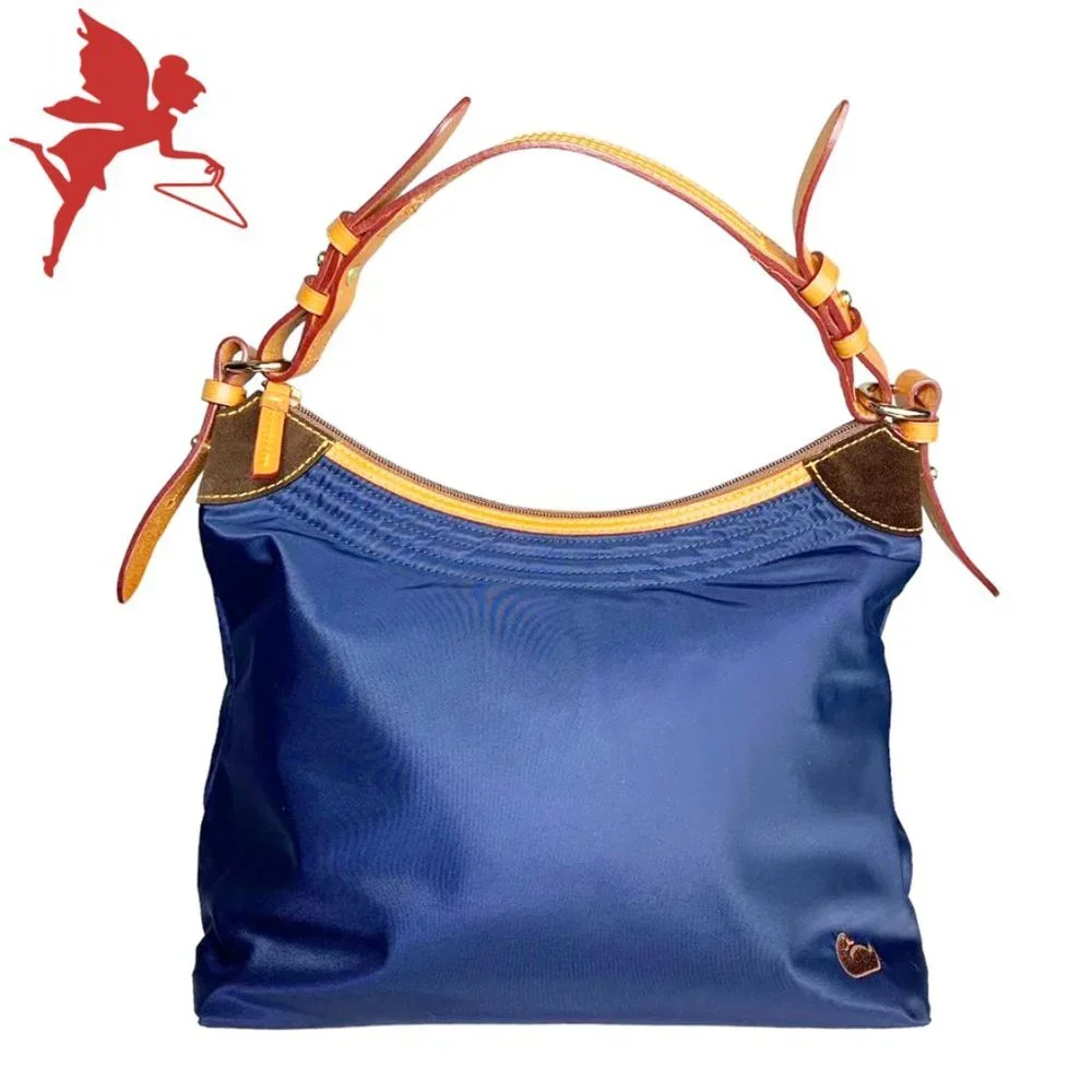 DOONEY & BOURKE Large Erica Nylon Top Handle Shoulder Bag With Leather Trim